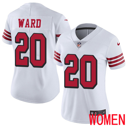 San Francisco 49ers Limited White Women Jimmie Ward NFL Jersey #20 Rush Vapor Untouchable->women nfl jersey->Women Jersey